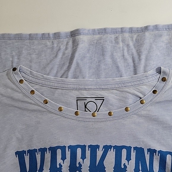 FIPZ Women's Blue U-neck T-shirt Size S - Picture 4 of 4